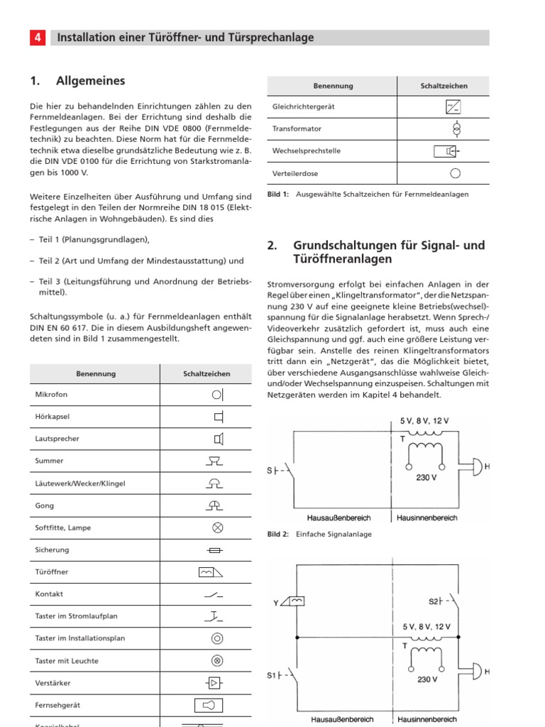 Schaltzeichen Klingeltransformator