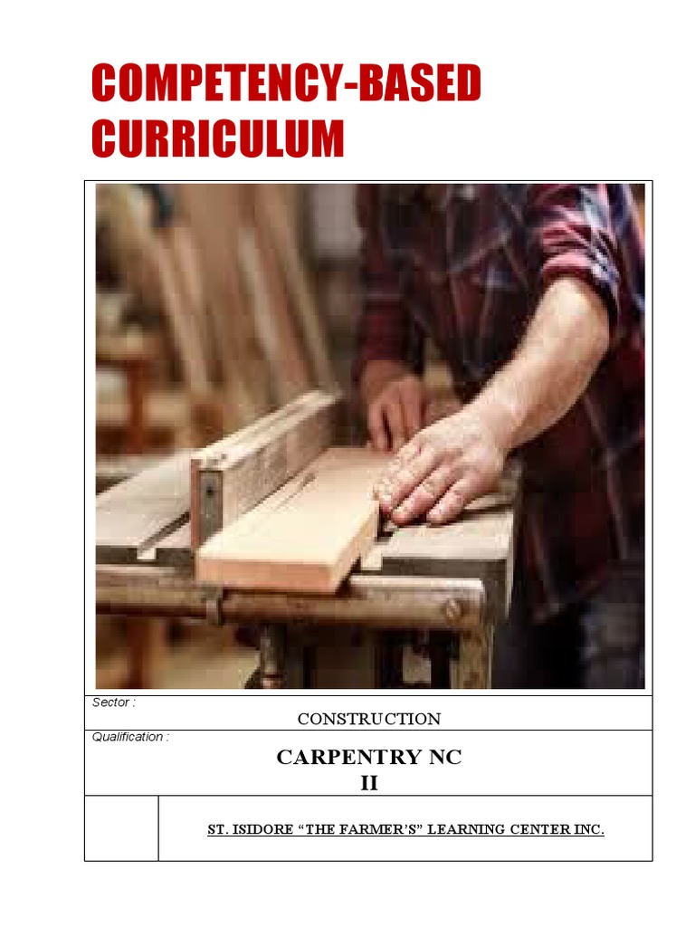 Carpentry NC II Curriculum Guide | PDF | Educational Assessment ...