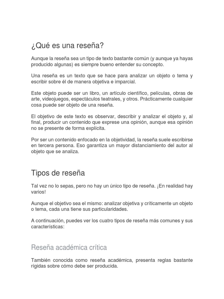 Como Redactar Una Reseña Corta – PMTNW