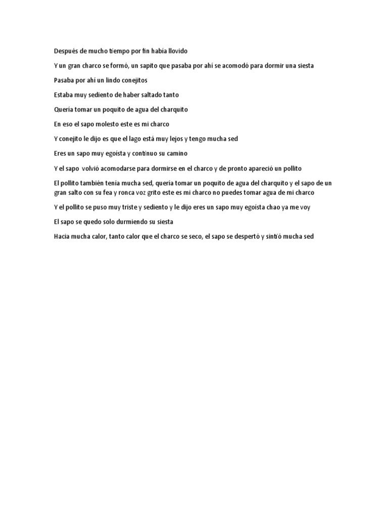 Cuento El Sapo Pdf 
