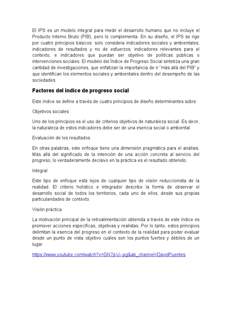 Qué es el Índice de Progreso Social | PDF