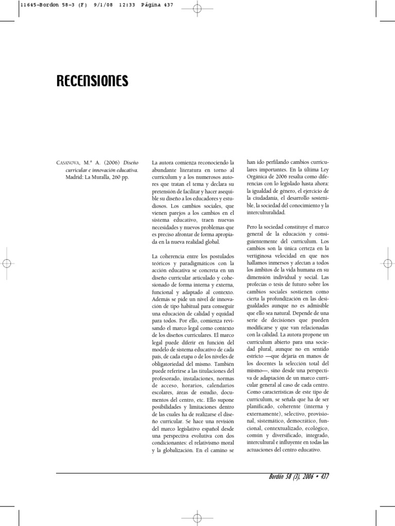 Diseño Curricular e Innovación Educativa | PDF | Plan de estudios