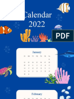 Blue Playful Sea Animal 2022 Calendar