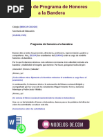 Modelo de Programa Honores A La Bandera