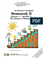 Research II: Special Science Program Quarter 1 - Module 1: The Nature of Research