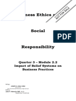 ABM BUSINESS ETHICS and SR Module 2.2 Lesson 5 Impact of Belief System On Business Practices 1
