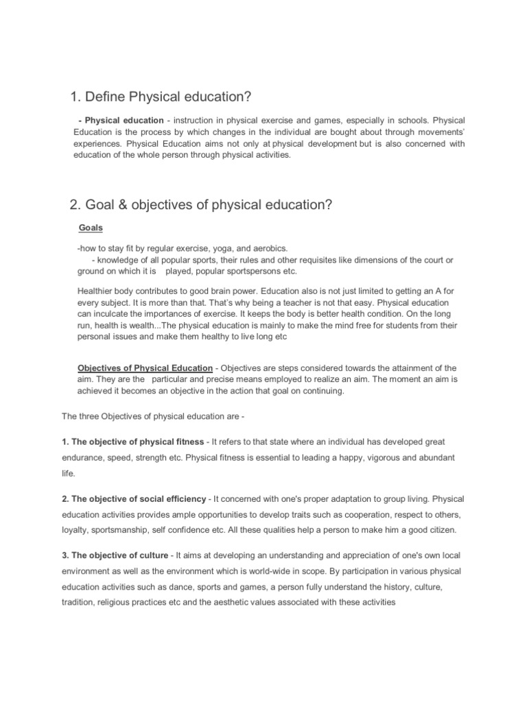 Define Physical Education PDF