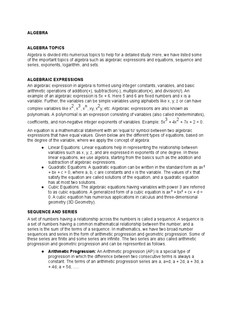 Topics in Algebra | PDF | Equations | Variable (Mathematics)