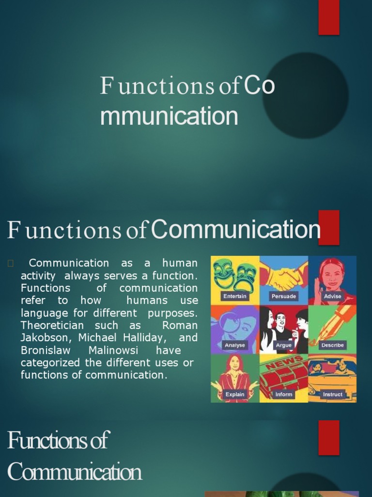 Functions of Communication | PDF | Nonverbal Communication | Communication