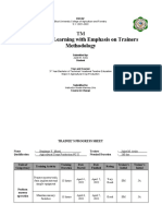 Trainees Progress Sheet