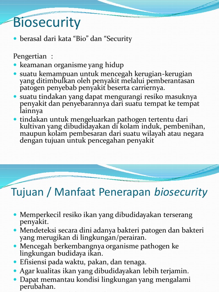 Penerapan Biosecurity dalam Budidaya Ikan | PDF