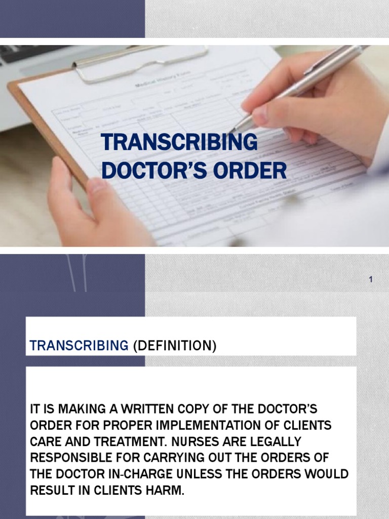 Transcribing Orders 2021 1 PDF Nursing Medical