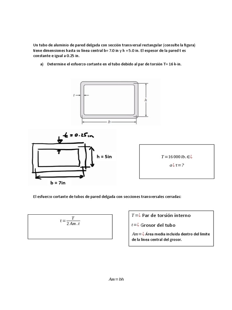 Un Tubo de Aluminio de Pared Delgada Con Sección Transversal ...