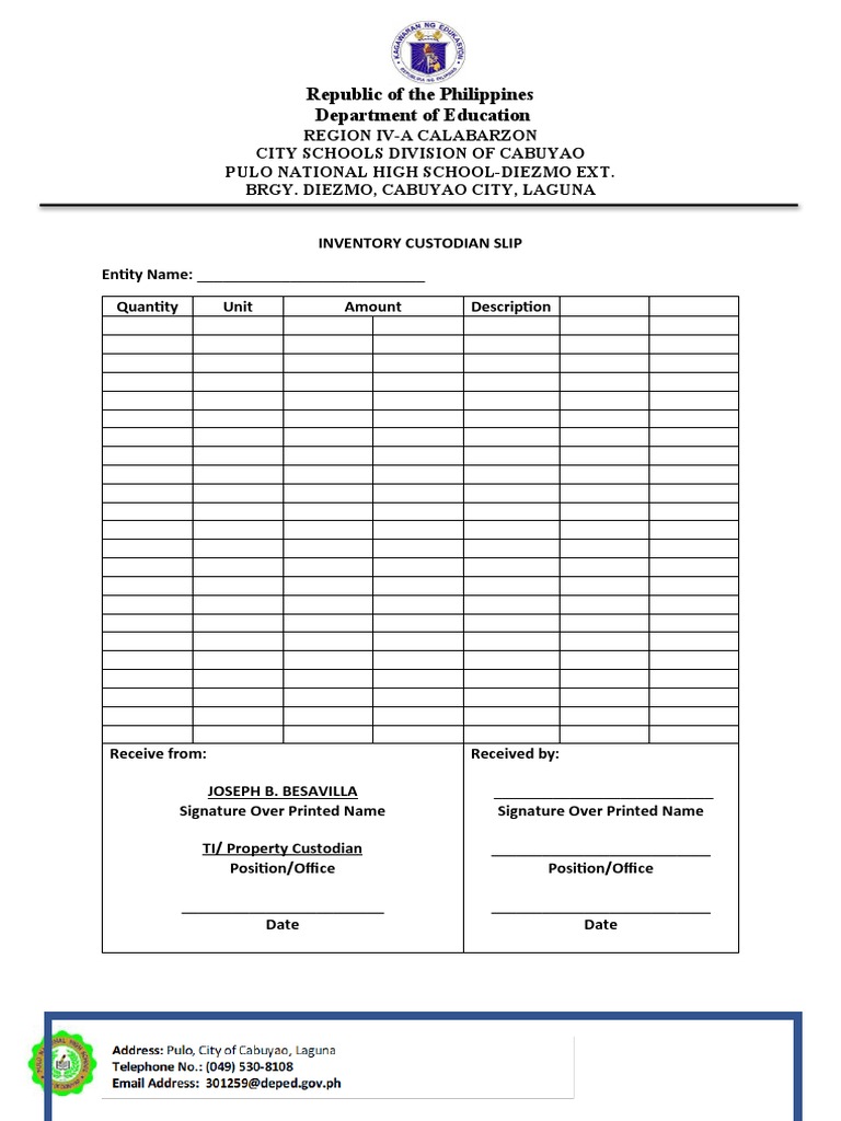 Icp Inventory Custodian Slip Forms Semiotics Symbols vrogue.co