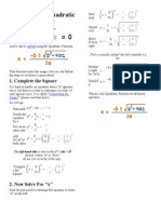 Derivation of Quadratic Formula