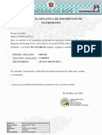 Constancia Negativa de Matrimonio Juana Francisca Reyes Cortez