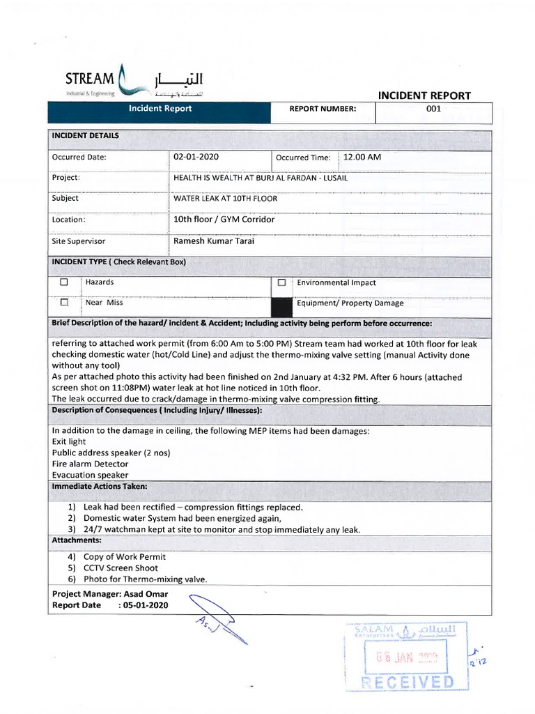 Incident Report Template Pdf