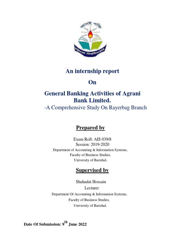 General Banking Activities of Agrani Bank Limited. PDF Cheque Banks