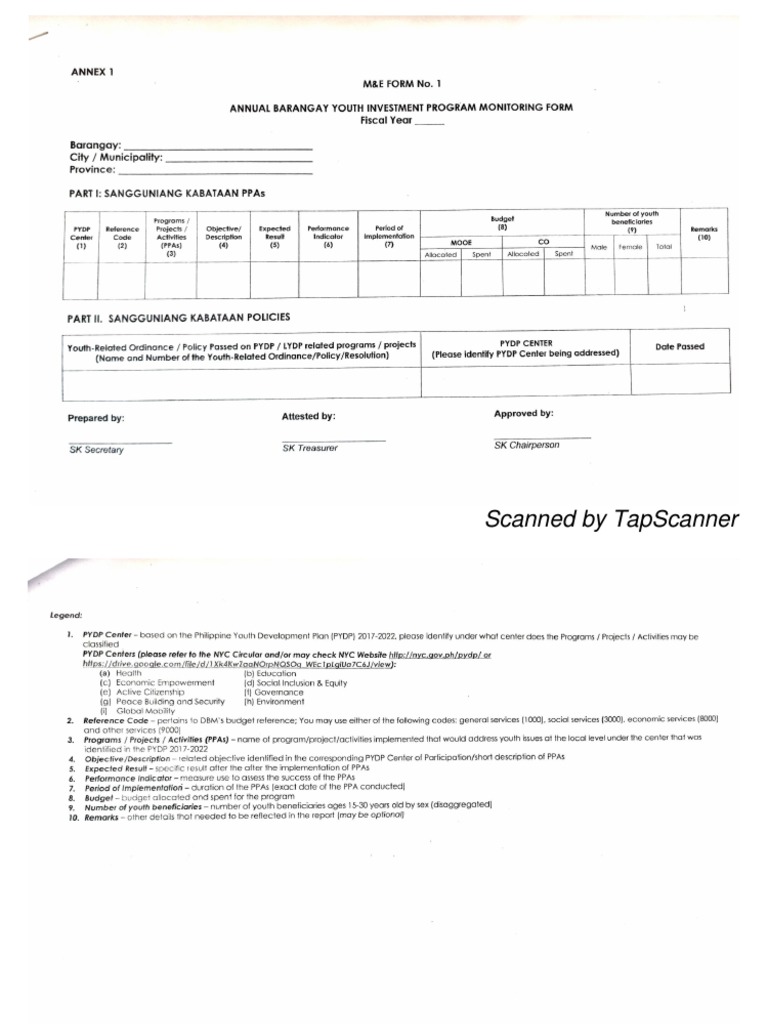 SK M&E Form No. 1 | PDF