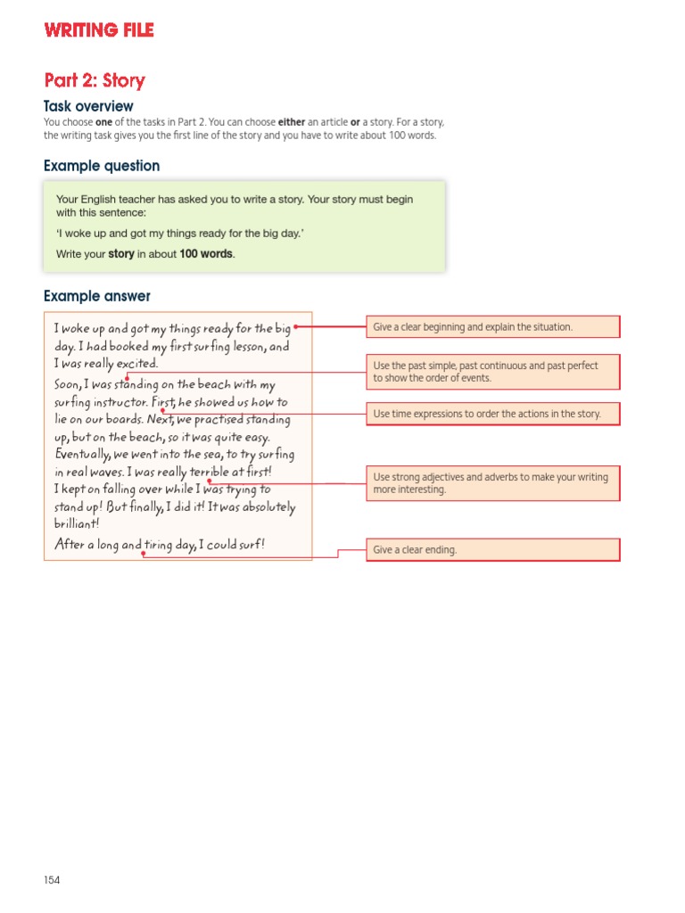B1 Story Writing Guidelines | PDF | Adverb | Adjective