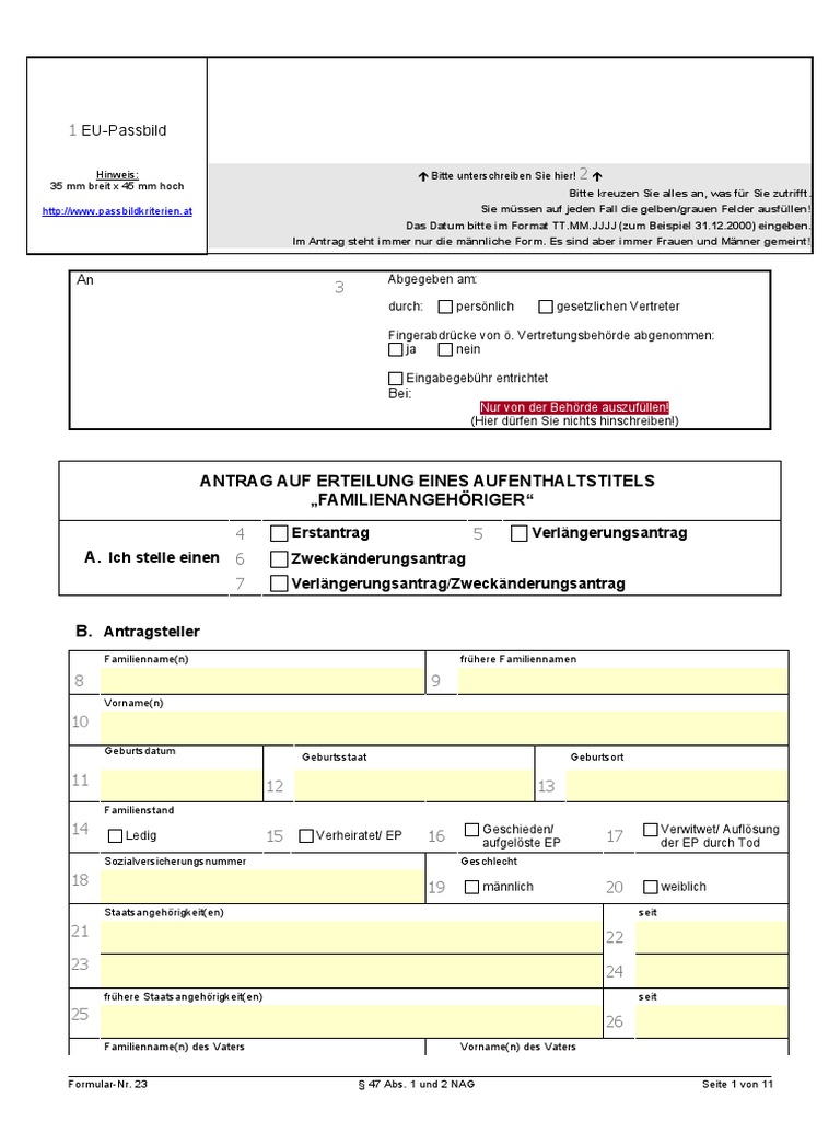 23 Familienangehoeriger Formular 17122021 | PDF