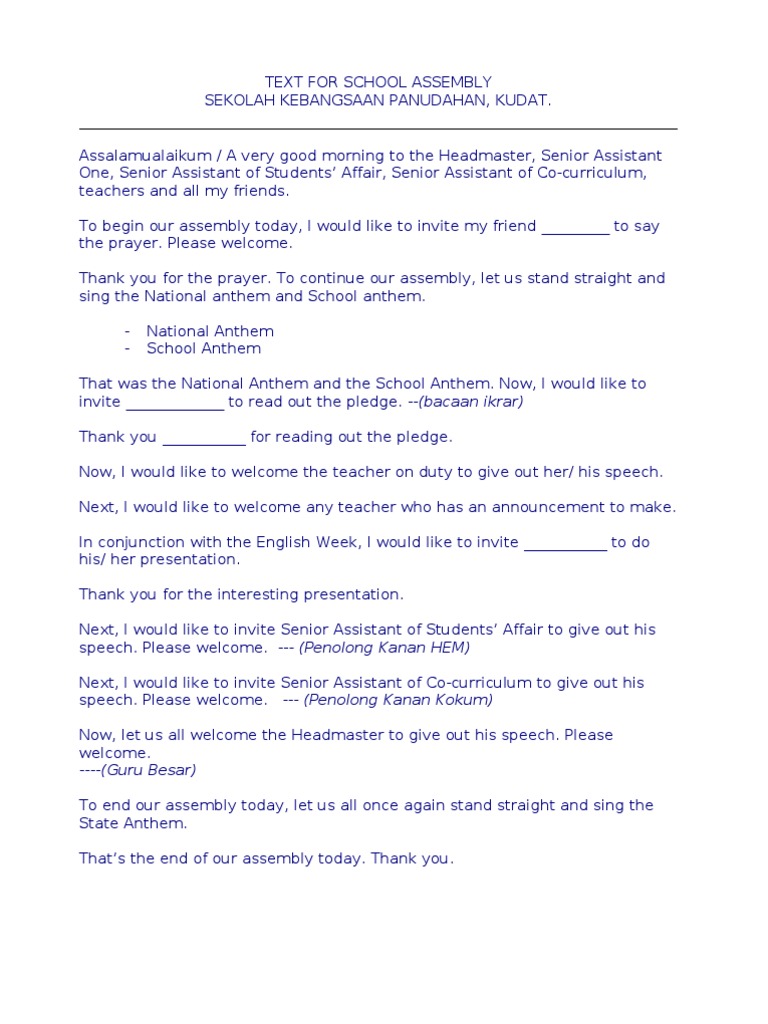 Paragraph on morning assembly in my school for class 7 image