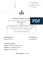 Le Systeme Du Controle Interne Comme Un Outil de Gestion de L Entreprise Gaz de l'OPGI de BOUIRA