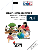 Oral Communication Module 1 Nature and Process of Communication Final