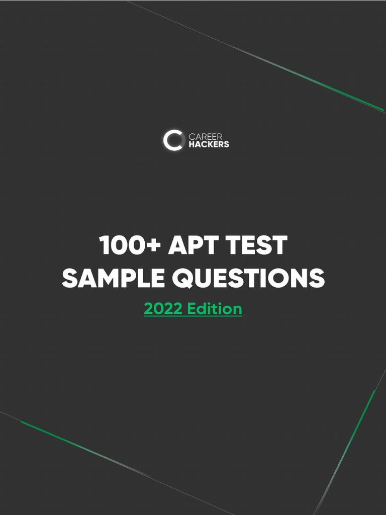 Career Hackers - Apt Test Sample (New Cover) | PDF | Water Scarcity ...