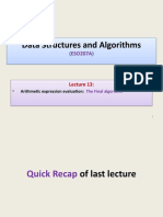 Lecture 13 ESO207A Final Lecture On Expression Evaluation Using Stack