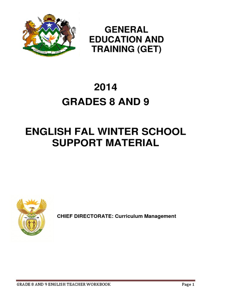 Grade 8 9 English Fal Winter School Support Material Pdf Poetry