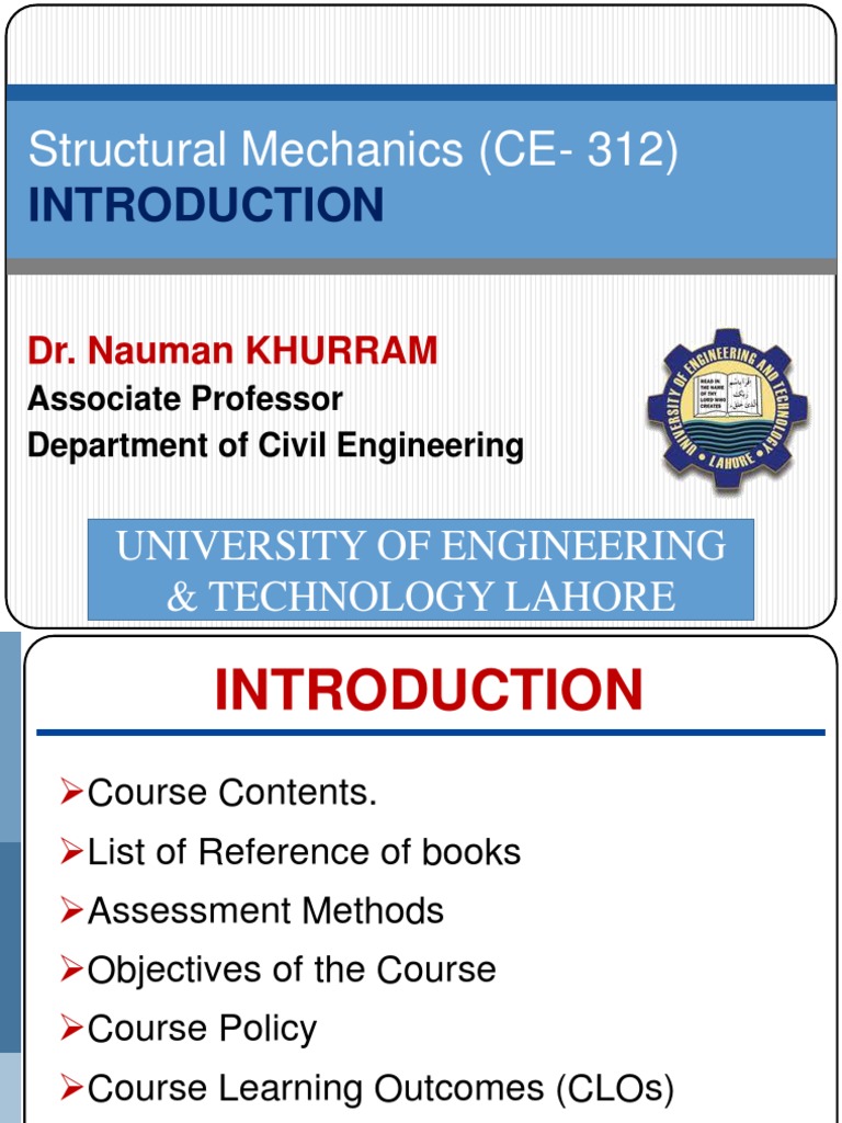 1.0 CE-312-Introduction (Spring 2022) | PDF | Stress (Mechanics ...
