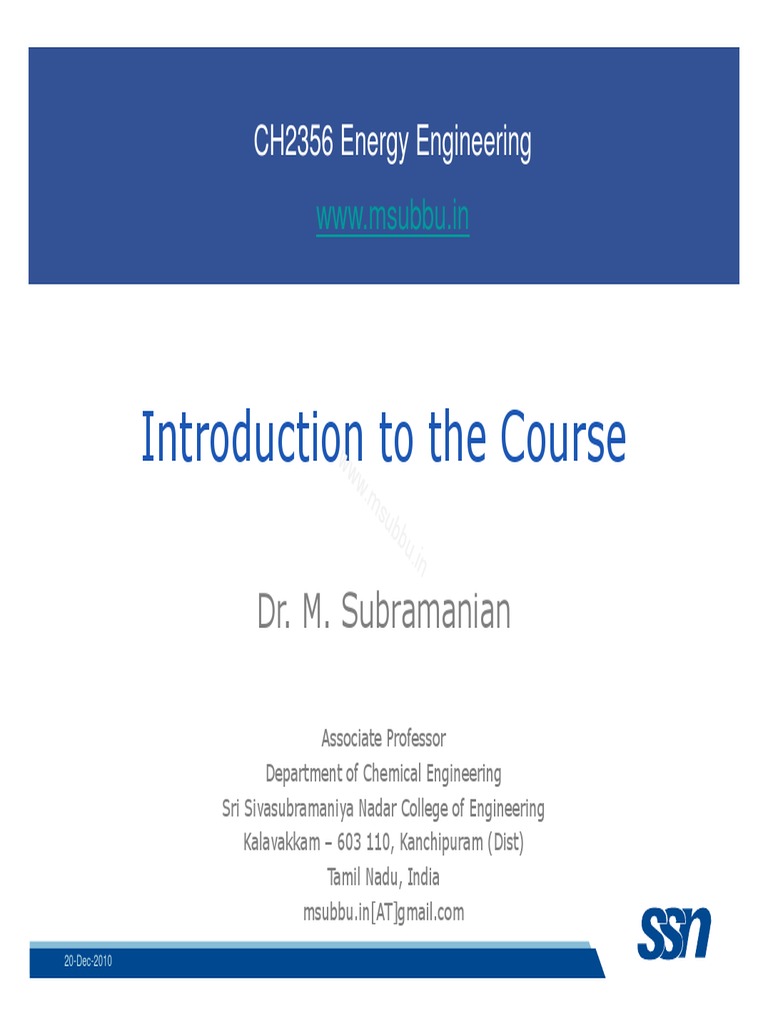 Energy Engineering Course Overview | PDF | Energy Development | Solar Power