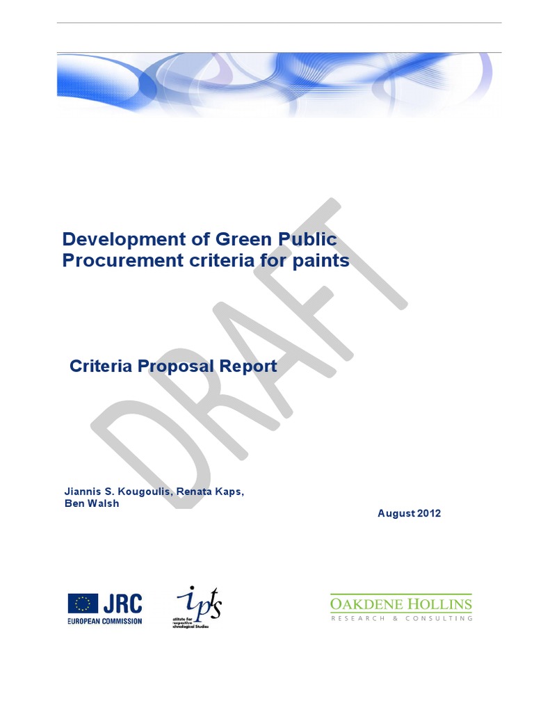 GPP Paints Criteria Proposal PDF Volatile Organic Compound Paint