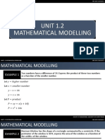 Unit 1.2 - Mathematical Modelling