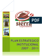 Plan Estratégico Institucional 2007-2011 Sierra Exportadora