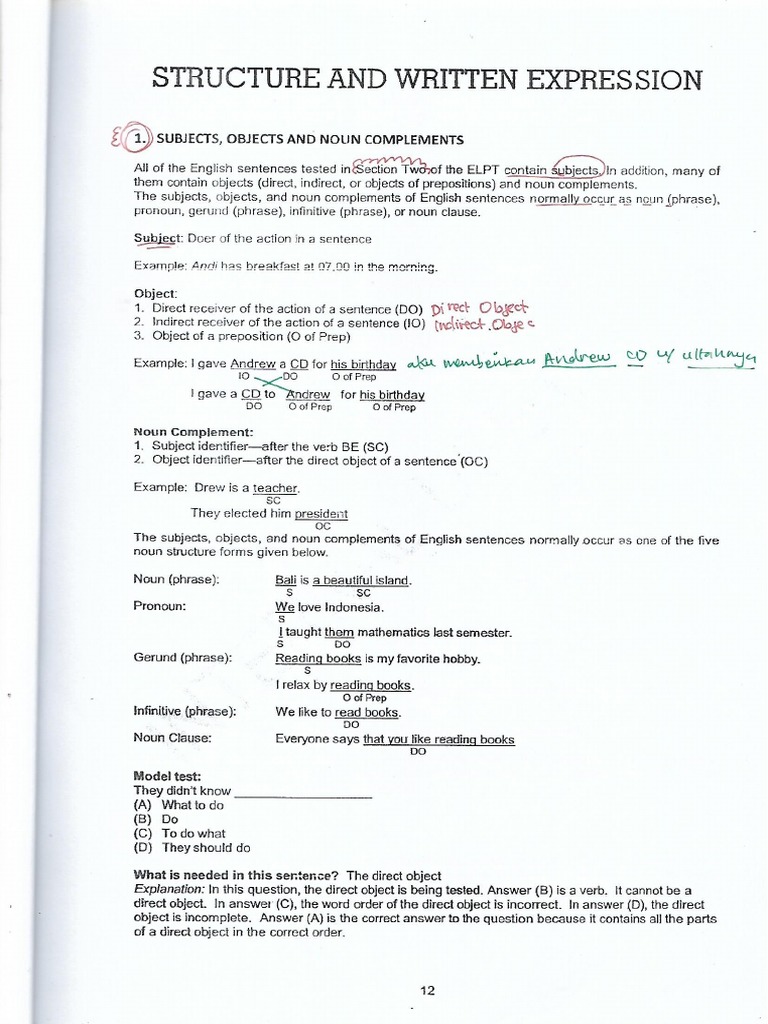 Elpt part structure and written expression pdf