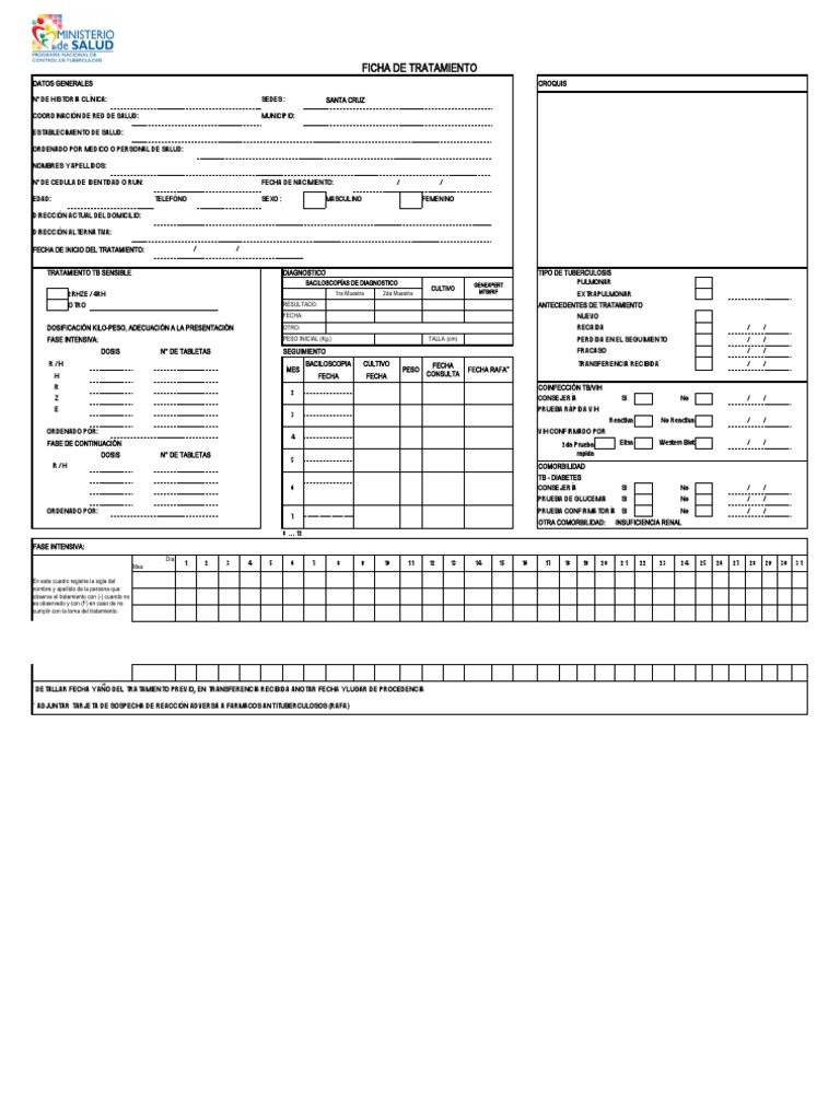 Ficha de Tratamiento de Tuberculosis en Bolivia | PDF | Tuberculosis ...