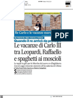 Re Carlo e le vacanze marchigiane - Il Corriere Adriatico del 10 settembre 2022
