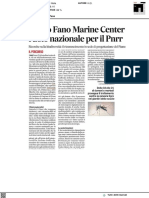 Il Fano Marine Center, ruolo nazionale per il Pnrr - Il Corriere Adriatico dell'11 settembre 2022