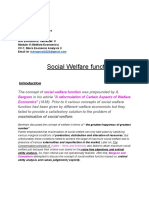 Social Welfare Function