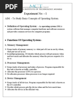 Basic Concepts of Operating System