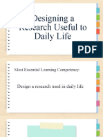 Designing Research Related To Daily Life