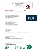 Evaluación de brigada de emergencias en primeros auxilios y control de incendios