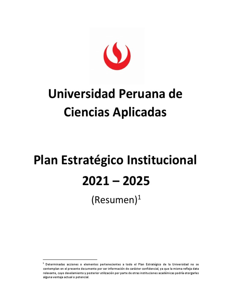 Pei 2021 2025 Upc Resumen PDF Calidad Perú