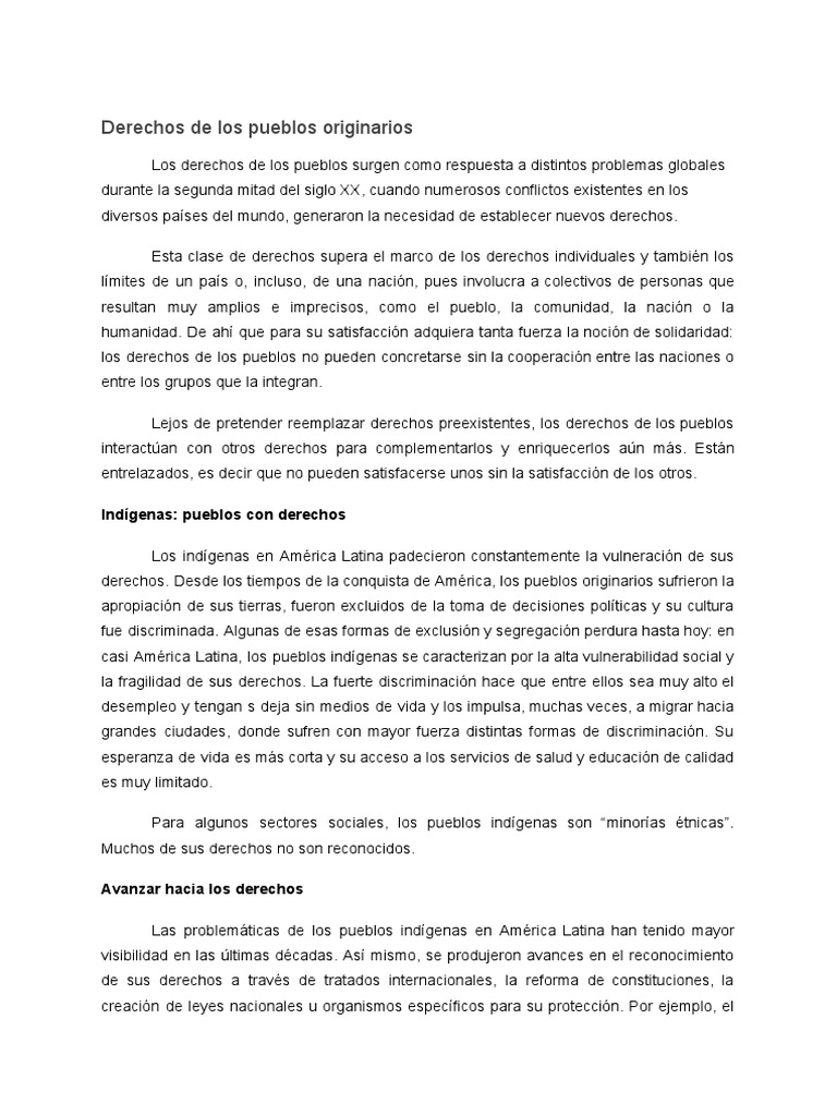 Derechos de Los Pueblos Originarios | PDF | Justicia | Crimen y violencia