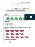 Prueba de matemática unidad 3 lección 2: Multiplicación segundo año básico