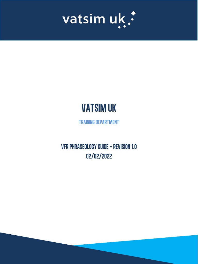 VFR Phraseology Guide VATSIM PDF Air Traffic Control Transponder