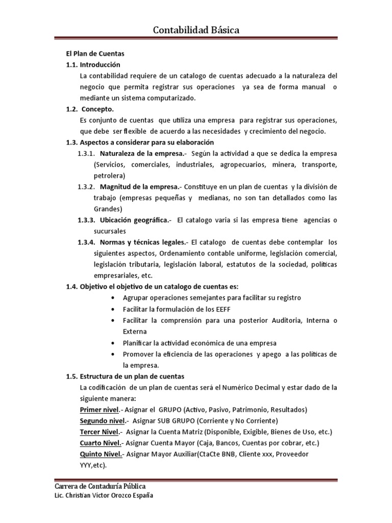 3 - Plan de Cuentas | PDF | Business | Contabilidad