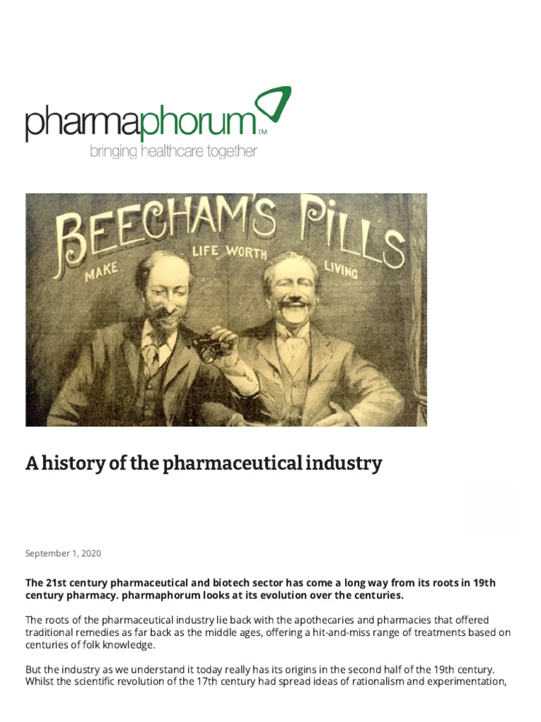 A History of The Pharmaceutical Industry PDF Immunotherapy
